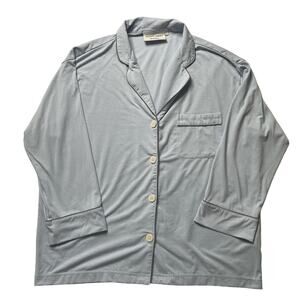 Sleepy Jones x Purple Button Up Pajama Top Size Small Light Blue Sleepwear